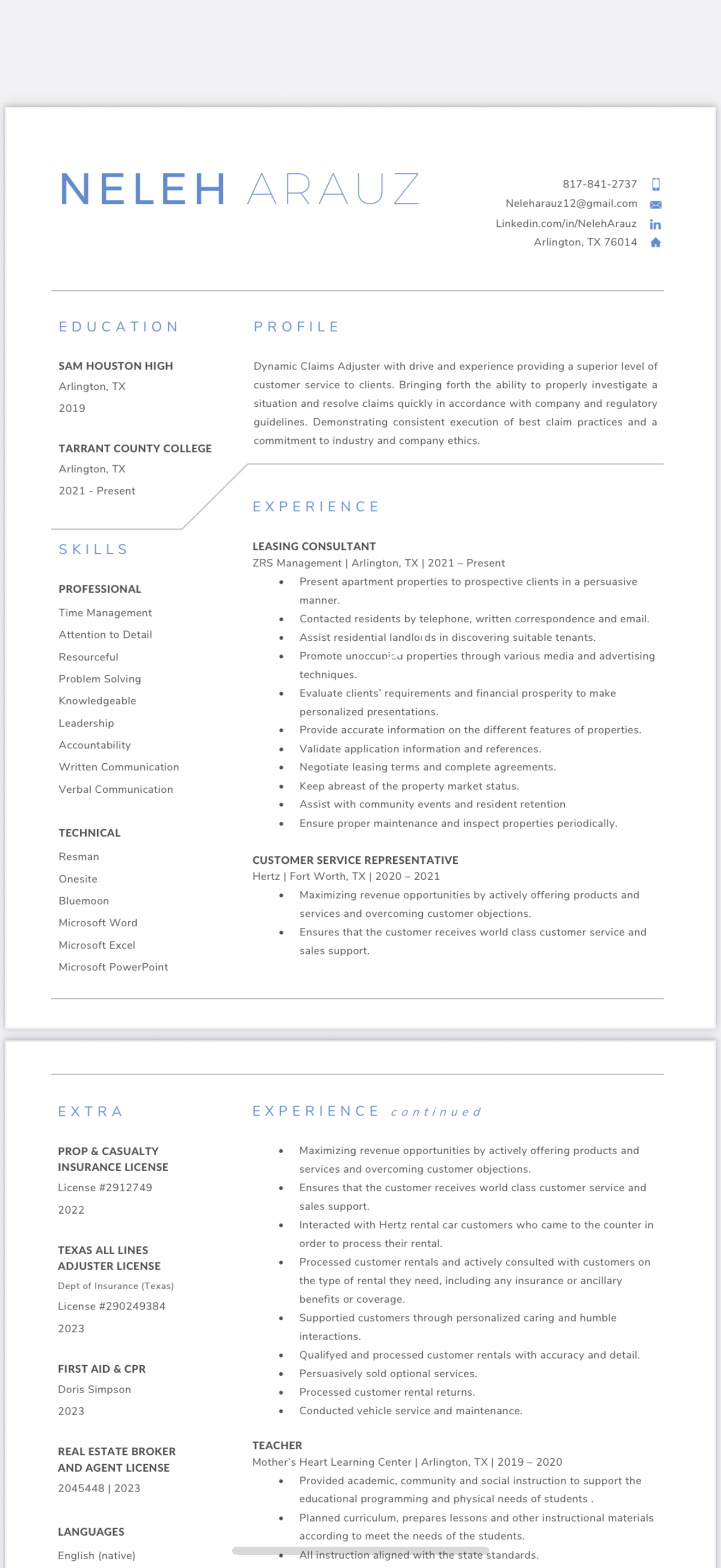 Professional Resumé